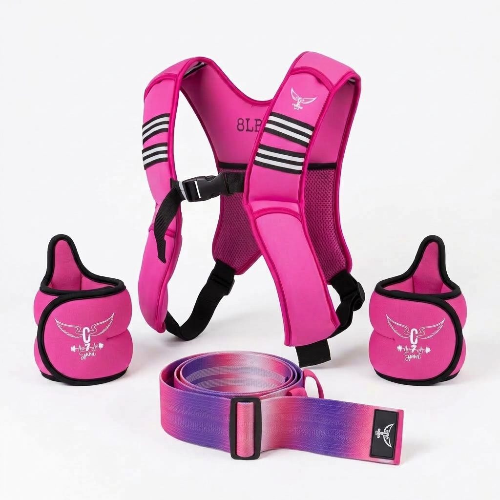 EMPOWER TRIO (8LB Vest & Weighted Gloves-2 1/2 each & Adjustable Band)